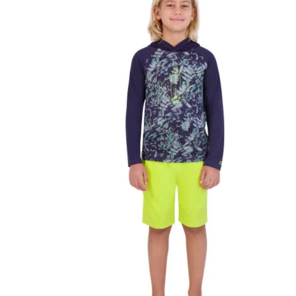Dakine Kids 2 - Piece Swim Set Navy and Neon Yellow